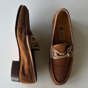 Vintage Gucci Men's Tan Suede Loafers